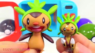 Learn Colors with Pokemon GO Poke Balls Slime Clay Surprise Toys with Cooking Microwave Oven Playset
