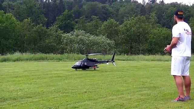 GIGANTIC RC BELL-222 AIRWOLF VARIO SCALE MODEL ELECTRIC HELICOPTER NICE FLIGHT / Turbinemeting 2016