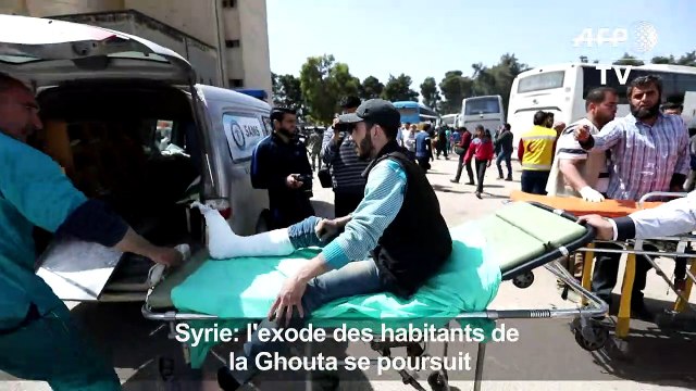 Syrie: des évacués de la Ghouta arrivent dans le nord du pays