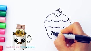 How to Draw + Color a Cupcake Easy - Valentines Sweet