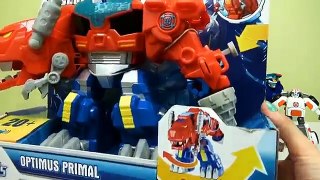 Видео для детей.Трансформер Оптимус Прайм. Динобот .Transformers Rescue Bots Optimus Prime Dinobots