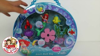 Ariel Bath Bag Disney Princess Set Review - Changing Color Mermaid Tail, Flounder & Sebastian