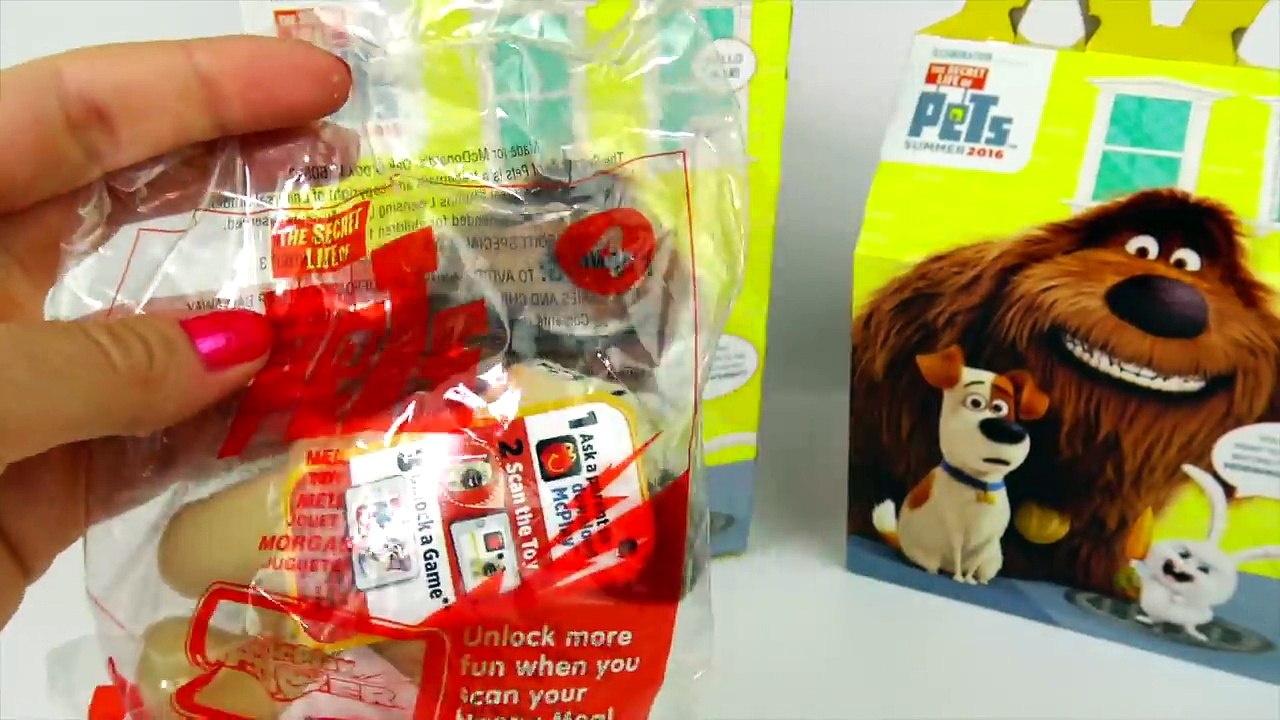 MCDONALDS The Secret Life Of Pets HAPPY MEAL TOYS Full Set 2016 with REAL LIVE GUINEA PIGS