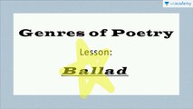 Genres Of Poetry - Ballad