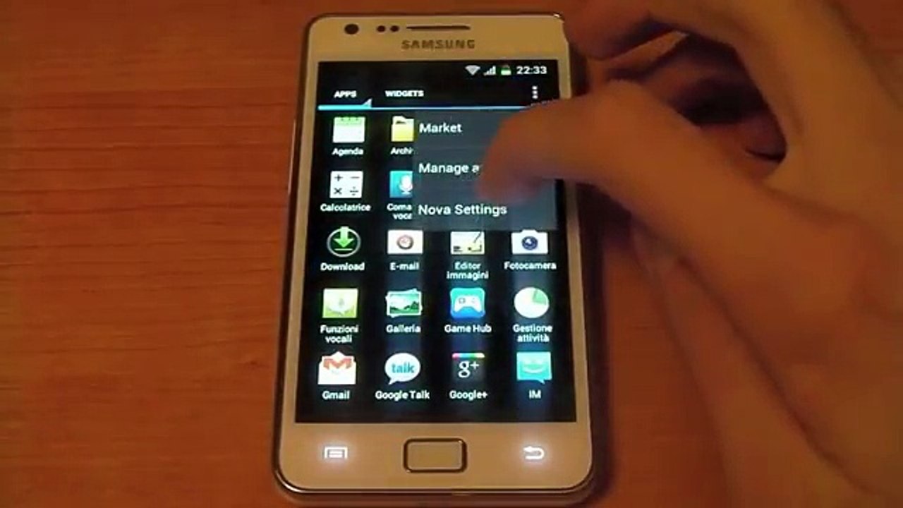Nova Launcher su Galaxy S2 con Android Ice Cream Sandwich 4.0.3