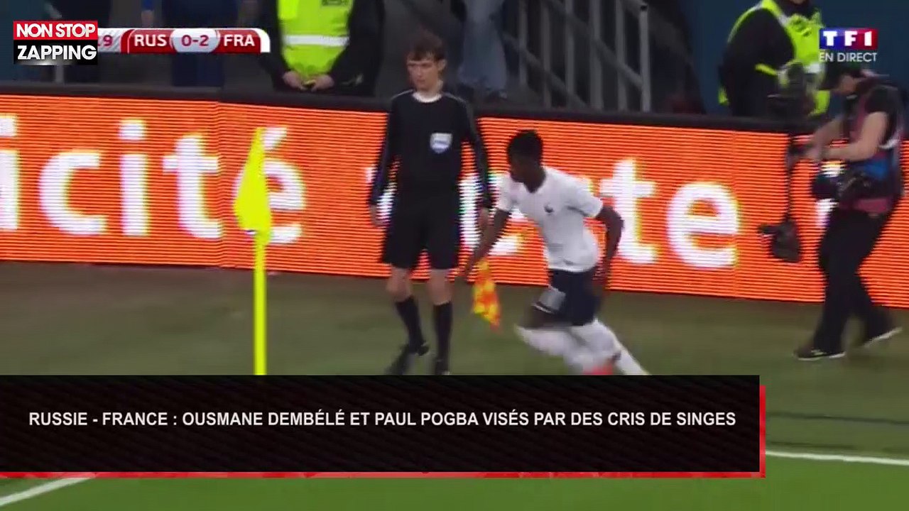 Russie – France : Ousmane Dembélé et Paul Pogba visés par des cris de singes (Vidéo)