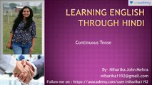 Learning English through Hindi - Continuous Tense (Active Voice) CGL/CHSL, Bank PO, IBPS