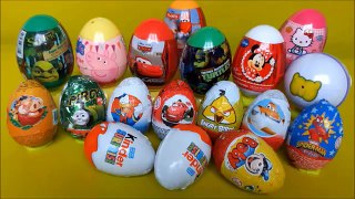 Surprise eggs of diseny toys, Cars 2, Angry Birds, Turtles, Moshi Monsters, Thomas and friends
