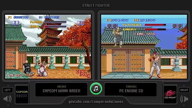 Street Fighter vs Fighting Street (Arcade vs Pc Engine Cd) Side by Side Comparison