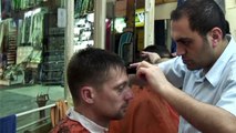 The Turkish Barber Haircut (Grand Bazaar Istanbul Turkey)