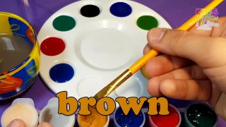 Learn Colors For Kids with Watercolor Phase and Play Doh Paper Pegs Clips Wooden Best Learning Video
