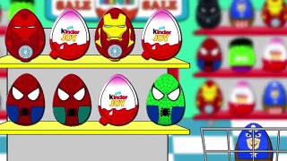 New Kids Surprise Eggs 2017 Peppa Pig Shopping Market Marvel Avengers Kinder Surprise Egg Best Video