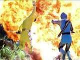 Power Rangers Dino Thunder and Ninja Storm Team Up Morph and Battle (Thunder Storm Episode)