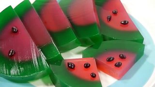 DIY How to Make Watermelon Jelly Gummy Pudding Learn Colors Slime Orbeez