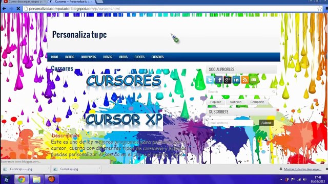 Como cambiar el cursor y ponerle efectos + pack 760 cursores W7, W8, W10 y XP