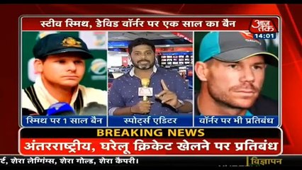 Steve smith & david warner 1 year ban 28th march 2018