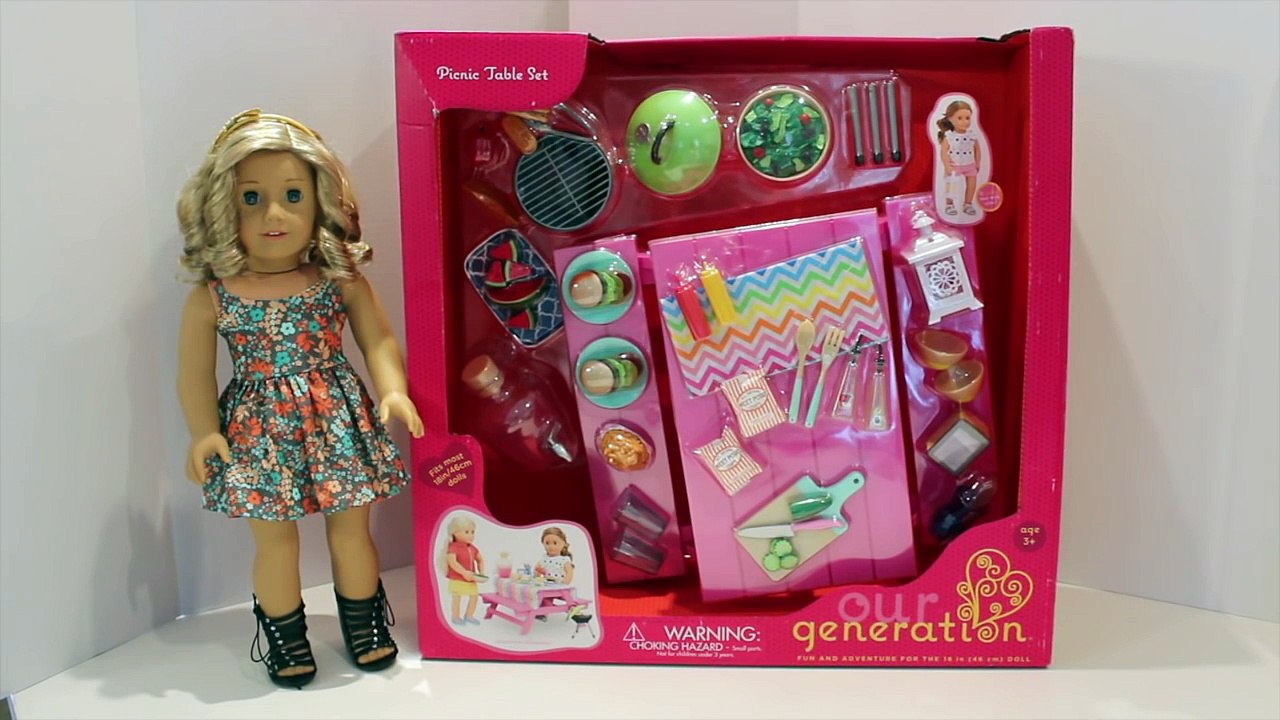 Our Generation Picnic Table Set Review | Perfect For 18inch Dolls!