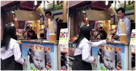 Vendedor de gelados dá baile a cliente na hora de a atender mas no final é leva "troco"