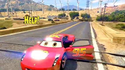 Joker throws Lightning McQueen under a Train! Trouble in Spiderman Nursery Rhymes Songs