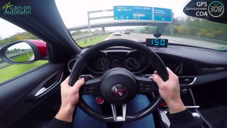 2017 Alfa Romeo Giulia Quadrifoglio (510hp) The REAL German Autobahn with NO SPEED LIMIT✔