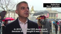 Iraqi monument destroyed by IS recreated in London