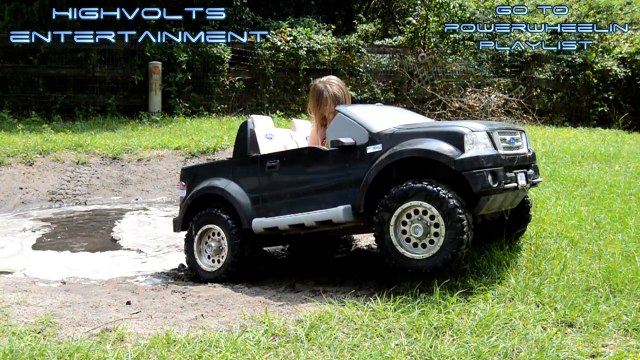 High Volts PW - Girls get Stuck in Powerwheels Ford F-150 - PowerWheels Mudding