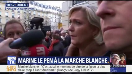 Marine Le Pen huée à son arrivée au rassemblement en hommage à Mireille Knoll