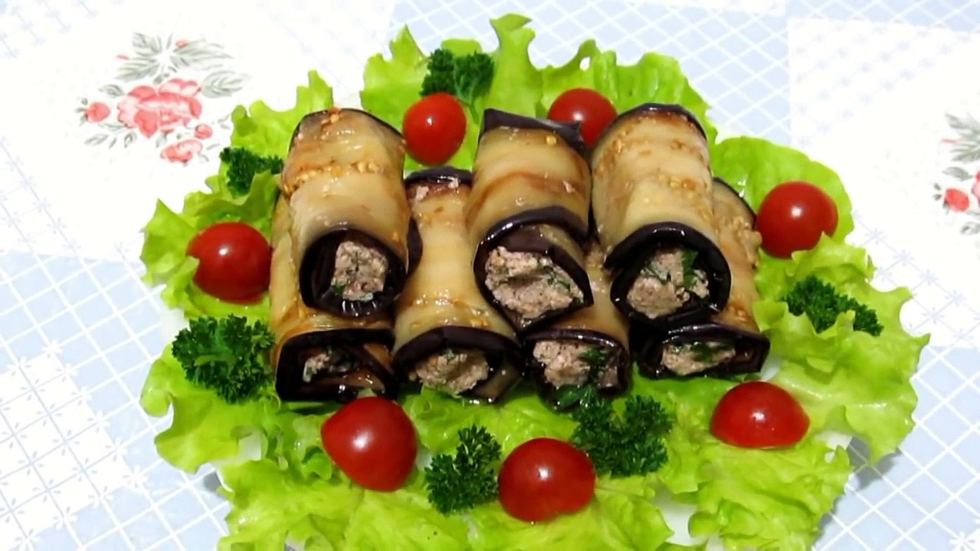 ⁣#РУЛЕТИКИ из БАКЛАЖАНОВ с Ореховой начинкой Вкусная #ЗАКУСКА из БАКЛАЖАН #Рецепт