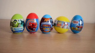 5 Surprise Eggs Spider-man Thomas and friends Toy Story Monster University Skylanders Giants