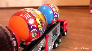 Car Transporter Moving Surprise Eggs with Welly Cars