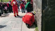 Firefighters rescue toddler trapped in drain