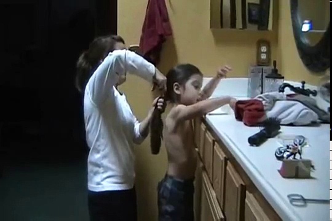 The Haircut (HE had an 11-inch ponytail, now shaved!