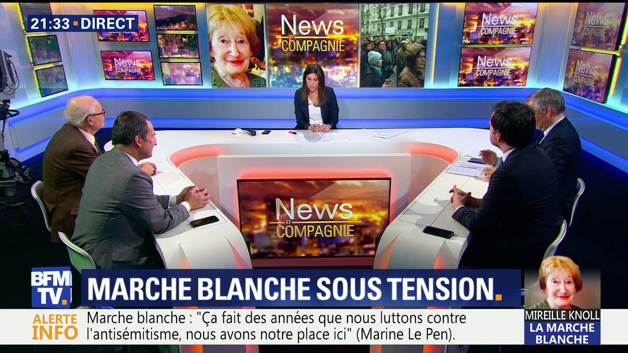 Marche blanche pour Mireille Knoll: Marine Le Pen et Jean-Luc Mélenchon hués par des participants (2/2)