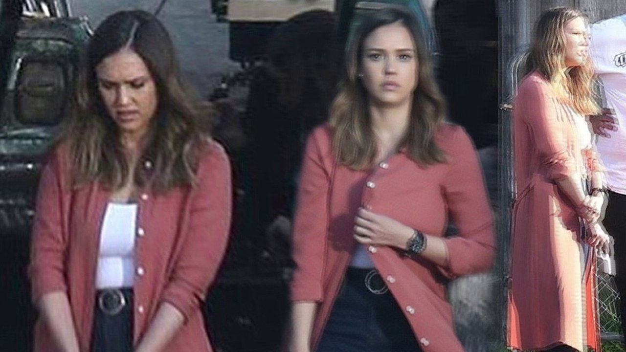 Ladies of the law! Jessica Alba shows off her badge and gun as an LAPD detective while filming Bad Boys spinoff series with Gabrielle Union.