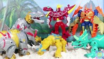 The BEST of Power Rangers! Mixx N Morph Dino Charge Red Ranger & T-Rex ZORD & Samurai Gold Ranger!