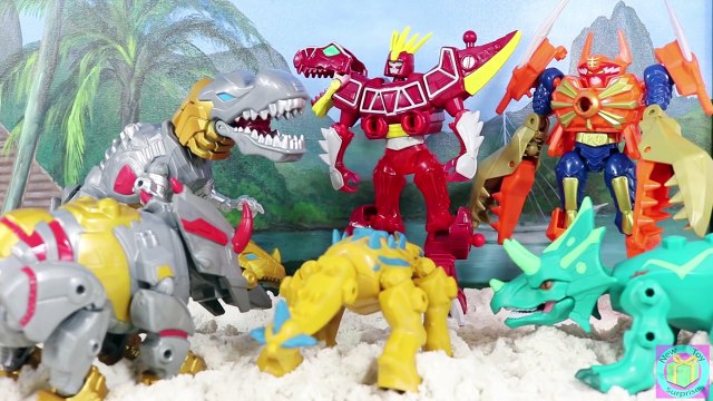 The BEST of Power Rangers! Mixx N Morph Dino Charge Red Ranger & T-Rex ZORD & Samurai Gold Ranger!