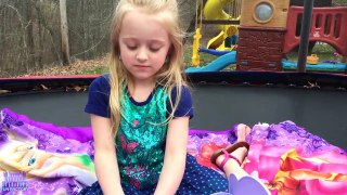 Five Lil Cutesies Baby Dolls Jumping on the Bed Song and Babies Playing at the Park W/ Play Doh Girl