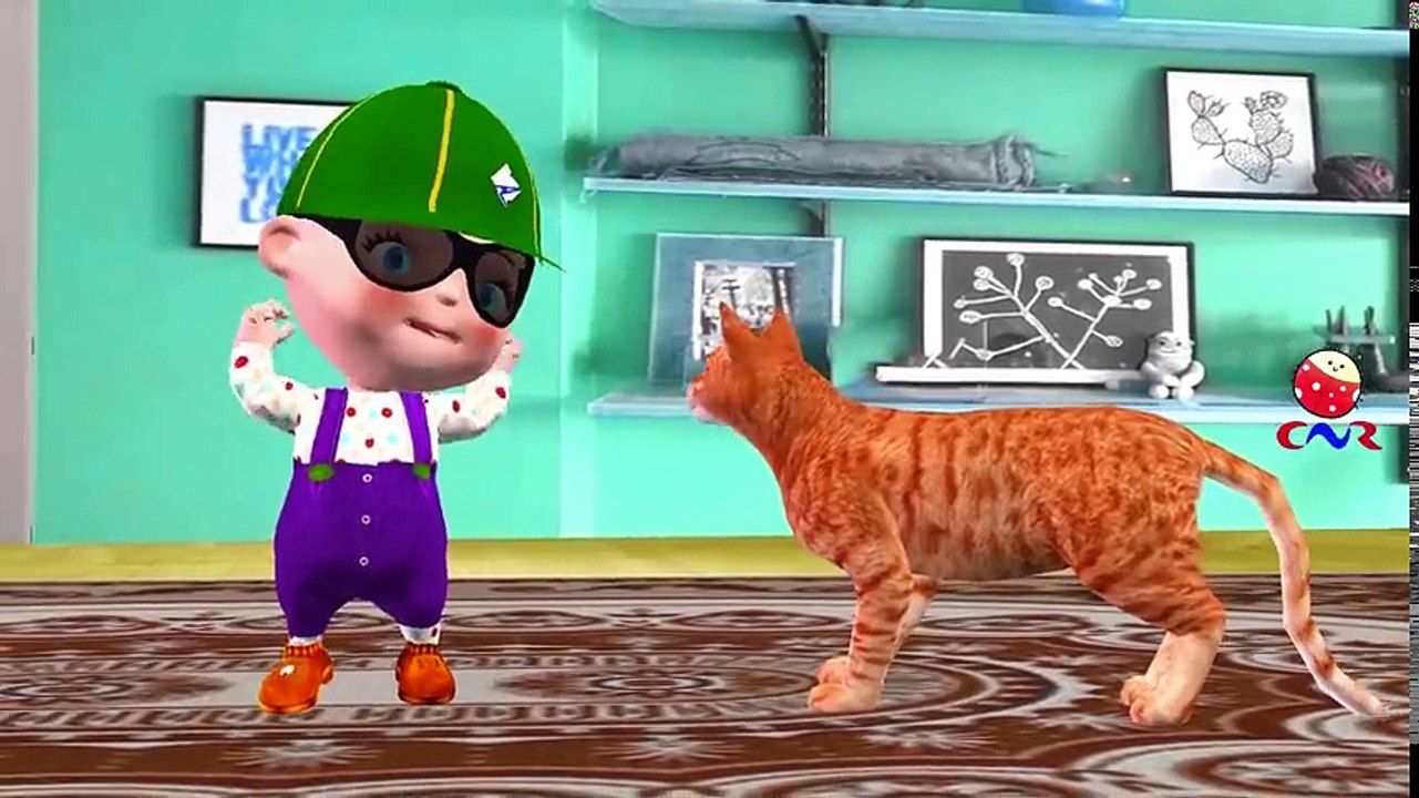 Baby Plays With Funny Cats Dance and Sings Three Little Kittens Nursery Rhymes For Kids Songs