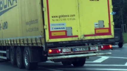 TEM'de uyanık sürücülerin tersine yolcuğu kamerada