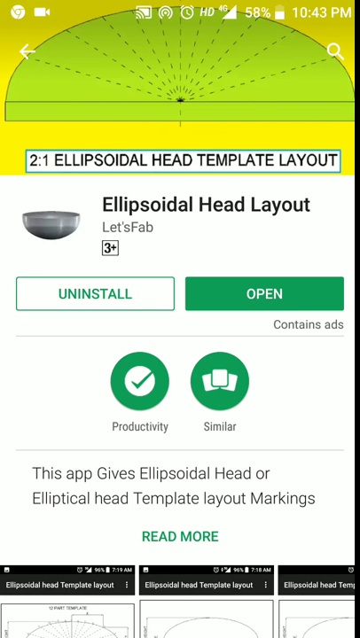 Ellipsoidal Head Template Marking