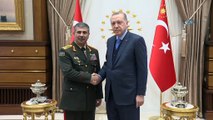 Cumhurbaşkanı Erdoğan, Azerbaycan Savunma Bakanını kabul etti