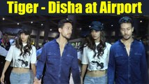 Disha Patani and Tiger Shroff SPOTTED together at airport; Watch Video | FilmiBeat