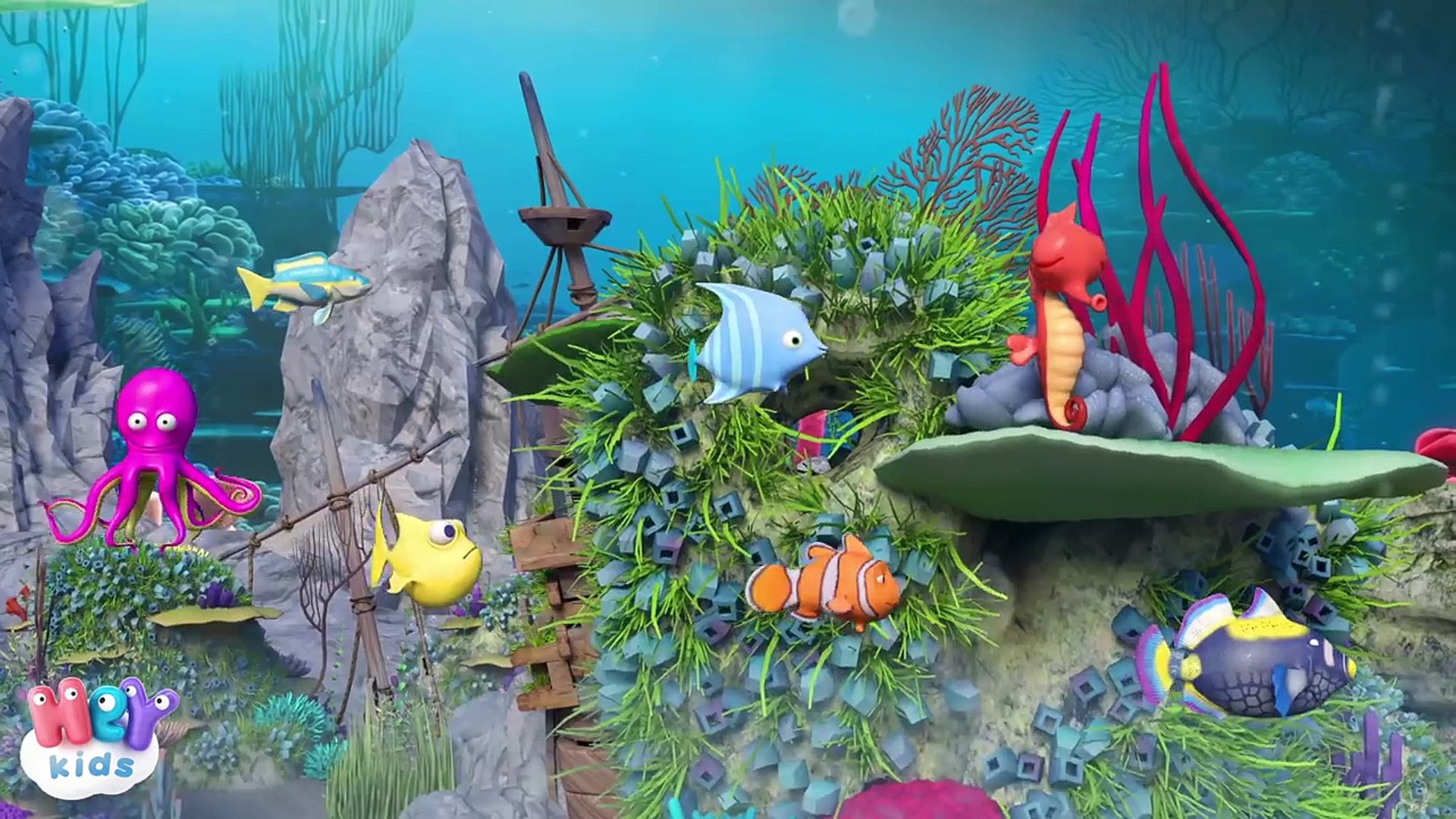 Les Petits Poissons Dans L Eau Comptines Bebe Heykids Video Dailymotion