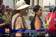 Semana Santa: cientos de limeños recorren iglesias del centro de la capital