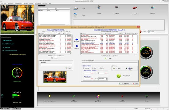 Automotive Wolf Car Maintenance Software Gauge Demo. Free Trial at lonewolf-software.com/automotivewolf.htm
