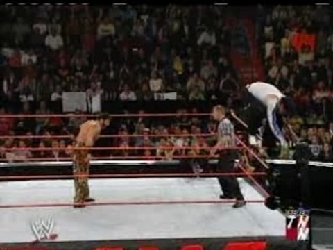 WWE Jeff Hardy hits the Whisper in the Wind on Rico