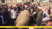 Giant statue of Egyptian pharoah Ramses II discovered