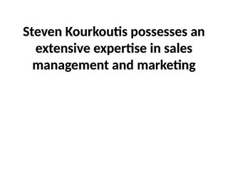Steven Kourkoutis Expert In Sales Management