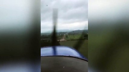 Avioneta choca contra el tendido eléctrico y cae