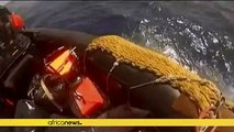 Migrant boat capsize off Libyan coast caught on camera